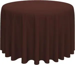 Lann's Linens - 108" Round Premium Tablecloth for Wedding / Banquet / Restaurant - Polyester Fabric Table Cloth - Chocolate Brown