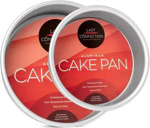 Last Confection 2-Piece Cake Pan Set - Includes 6" and 9" Round Aluminum Pans - 2" Deep
