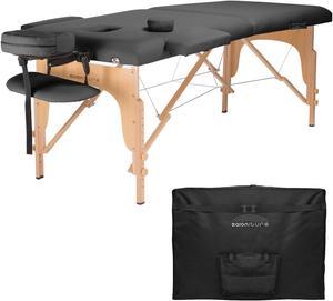 Saloniture Full Round 26 x 6 Massage Table Bolster Pillow Pad - Black