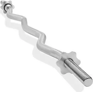 Philosophy Gym 1" Standard Weightlifting Barbell - Threaded EZ Curl Bar with Star Collars