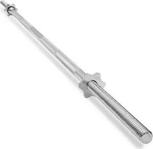 Philosophy Gym 1" Standard Weightlifting Barbell, 7 FT Threaded Straight Bar with Star Collars