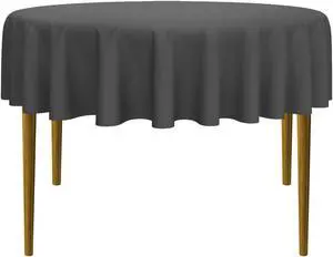 Lann's Linens - 70" Round Premium Tablecloth for Wedding / Banquet / Restaurant - Polyester Fabric Table Cloth - Dark Gray