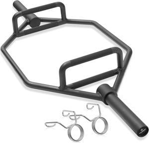 Philosophy Gym 2" Olympic Hex Trap Bar 25 KG, Raised Handles - Pro Barbell for Deadlifts, Shrugs & Squats
