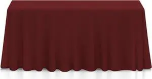 Lann's Linens - 5 Premium 90" x 156" Tablecloths for Wedding/Banquet/Restaurant - Rectangular Polyester Fabric Table Cloths - Burgundy