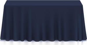 Lann's Linens - 90" x 132" Premium Tablecloth for Wedding / Banquet / Restaurant - Rectangular Polyester Fabric Table Cloth - Navy Blue