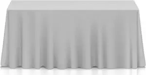 lann's linens  90" x 132" premium tablecloth for wedding/banquet/restaurant  rectangular polyester fabric table cloth  silver
