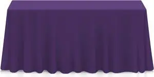 Lann's Linens - 90" x 132" Premium Tablecloth for Wedding / Banquet / Restaurant - Rectangular Polyester Fabric Table Cloth - Purple