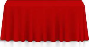 Lann's Linens - 5 Premium 90" x 156" Tablecloths for Wedding/Banquet/Restaurant - Rectangular Polyester Fabric Table Cloths - Red
