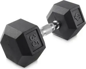 Philosophy Gym Rubber Coated Hex Dumbbell Hand Weight, 35 lbs