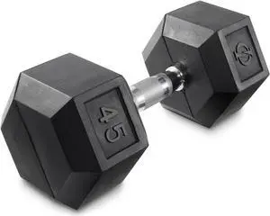 Philosophy Gym Rubber Coated Hex Dumbbell Hand Weight, 45 lbs