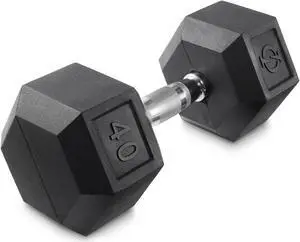 Philosophy Gym Rubber Coated Hex Dumbbell Hand Weight, 40 lbs