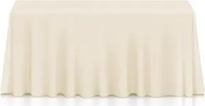 Lann's Linens - 90" x 132" Premium Tablecloth for Wedding / Banquet / Restaurant - Rectangular Polyester Fabric Table Cloth - Ivory