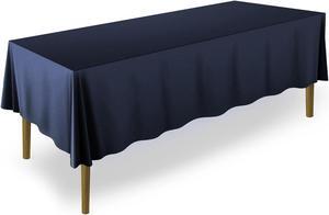 Lann's Linens - 10 Premium 70" x 120" Tablecloths for Wedding / Banquet / Restaurant - Rectangular Polyester Fabric Table Cloth - Navy Blue