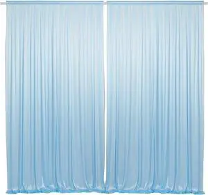 Lann's Linens (Set of 2) Photography Backdrop Curtains, Baby Blue - 5ft x 10ft Tall Split Background for Wedding, Party or Photo Booth