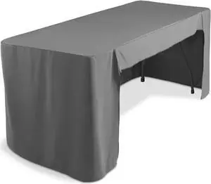 Lann's Linens Premium 6' Trade Show Table Cover - Open Back Fitted Tablecloth - Gray