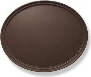 Jubilee 29" Oval Restaurant Serving Tray, Brown - NSF Certified Non-Slip Food Service Tray