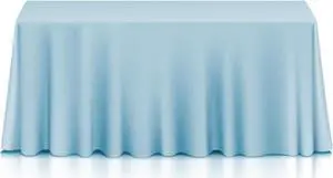 Lann's Linens - 90" x 132" Premium Tablecloth for Wedding / Banquet / Restaurant - Rectangular Polyester Fabric Table Cloth - Baby Blue