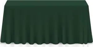Lann's Linens - 90" x 132" Premium Tablecloth for Wedding / Banquet / Restaurant - Rectangular Polyester Fabric Table Cloth - Hunter Green