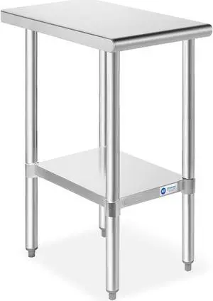 GRIDMANN Stainless Steel Work Table 12 x 30 Inches, NSF Commercial Kitchen Prep Table with Under Shelf for Restaurant and Home