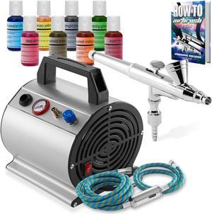 Pointzero Mini Airbrush Compressor with Holder and 6 ft. Hose - Quiet Portable Air Pump