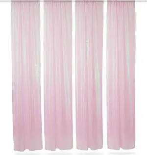 Lann's Linens (Set of 4) Sequin Photography Backdrop Curtains, Pink - 2ft x 8ft Tall Glitter Background Panels for Wedding, Party or Photo Booth