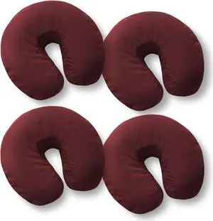 Saloniture 4-Pack Premium Microfiber Face Cradle Covers - Ultra Soft Fitted Massage Table Cradle Cover - Burgundy