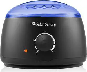 Salon Sundry Portable Electric Hot Wax Warmer Machine for Hair Removal - Black with Blue Lid