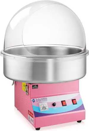 Olde Midway Cotton Candy Machine and Electric Candy Floss Maker with Bubble Shield, Commercial-Grade
