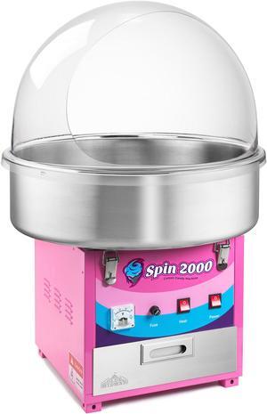 Olde Midway Commercial Quality Cotton Candy Machine with Bubble Shield, SPIN 2000 Electric Candy Floss Maker