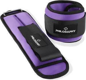 Philosophy Gym Adjustable Ankle/Wrist Weights, Set of 2 - 2 lb Each, 4 lb Total for Strength Training and Fitness