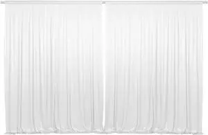 Lann's Linens (Set of 2) Photography Backdrop Curtains, White - 5ft x 7ft Tall Split Background for Wedding, Party or Photo Booth