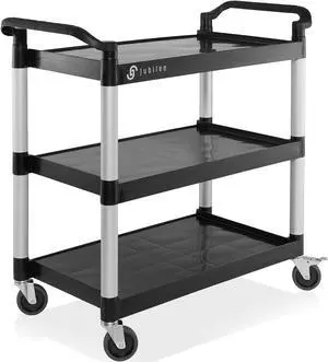 Jubilee Heavy-Duty 3-Tier Utility Service Cart with Wheels, 40.25" x 38.5"