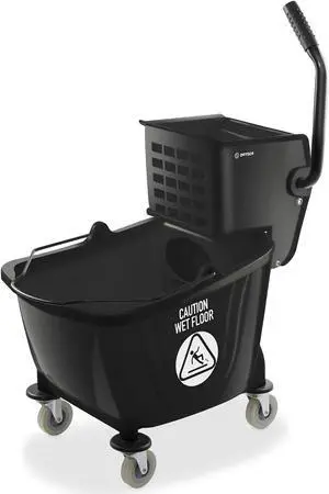 Dryser Commercial Side Press Wringer Combo Mop Bucket, 33 Quart, Black