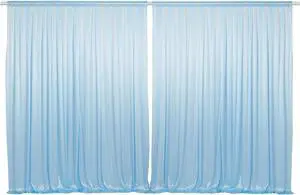Lann's Linens (Set of 2) Photography Backdrop Curtains, Baby Blue - 5ft x 7ft Tall Split Background for Wedding, Party or Photo Booth