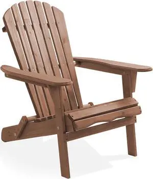 Casafield Folding Adirondack Chair, Cedar Wood Outdoor Fire Pit Lounge Chairs for Patio, Deck, Yard, Lawn and Garden Seating, Partially Pre-Assembled - Espresso