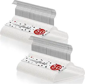 Casafield 100 Velvet Baby Hangers - 11" Size for Infant & Toddler Clothes - Ivory