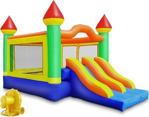 Cloud 9 Commercial Grade Mega Double Slide Castle Bounce House with Blower  100 PVC 22 x 15 Inflatable Bouncer