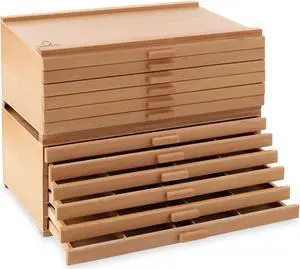 7 Elements 12 Drawer Wooden Artist Storage Supply Box for Pastels, Pencils, Pens, Markers, Brushes and Tools