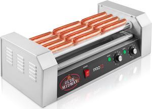 Olde Midway Electric 12 Hot Dog 5 Roller Grill Cooker Machine 700-Watt - Commercial Grade