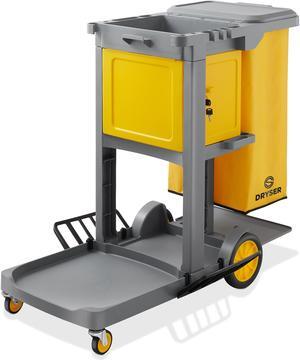 Dryser Commercial Janitorial Cleaning Cart on Wheels - Housekeeping Caddy with Key-Locking Cabinet