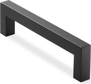 Cauldham 25 Pack Kitchen Cabinet Square Pulls Handles (5" Hole Centers) -  Drawer/Door Hardware - Style M274 - Matte Black