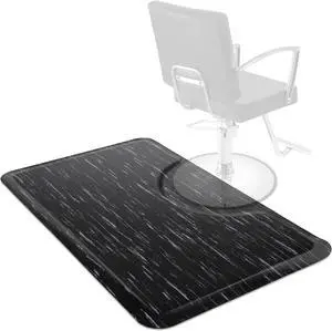 Saloniture 3 ft. x 5 ft. Salon & Barber Shop Chair Anti-Fatigue Floor Mat - Marble Rectangle - 1/2 in. Thick
