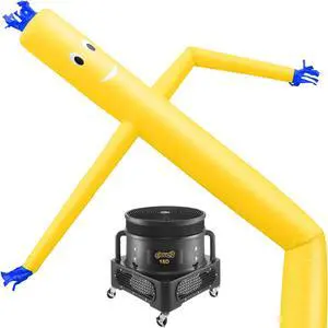 Cloud 9 Inflatable Wacky Waving Tube Man with Blower, Yellow 20 ft Dancing Air Puppet with Flailing Arms