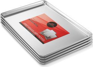 Last Confection 18" x 26" Commercial Grade Baking Sheet Pans, 4 Pack - Aluminum Full-Size Rimmed Cookie Sheet Trays