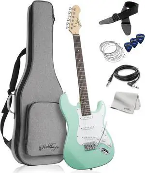 Ashthorpe 39-Inch Electric Guitar (White-White), Full-Size