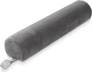 Saloniture 3/4 Round Massage Table Bolster Pillow Pad - 26 x 6 x 4-1/2 Inch - Gray Velour