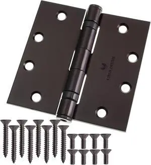Cauldham (3 Pack) Commercial-Grade 4-1/2" Full Mortise Ball-Bearing Door Hinges - Oil Rubbed Bronze