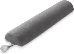 Saloniture Half Round Massage Table Bolster Pillow Pad - 26 x 6 x 3 Inch - Gray Velour