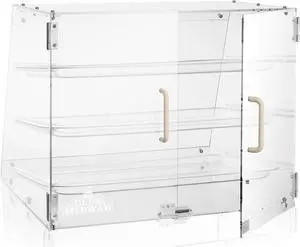 Olde Midway Pastry Display Case - 3-Tier, Commercial Acrylic Countertop Bakery Display Cabinet with Removable Trays