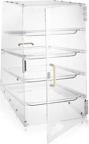 Olde Midway Pastry Display Case - 4-Tier, Commercial Acrylic Countertop Bakery Display Cabinet with Removable Trays